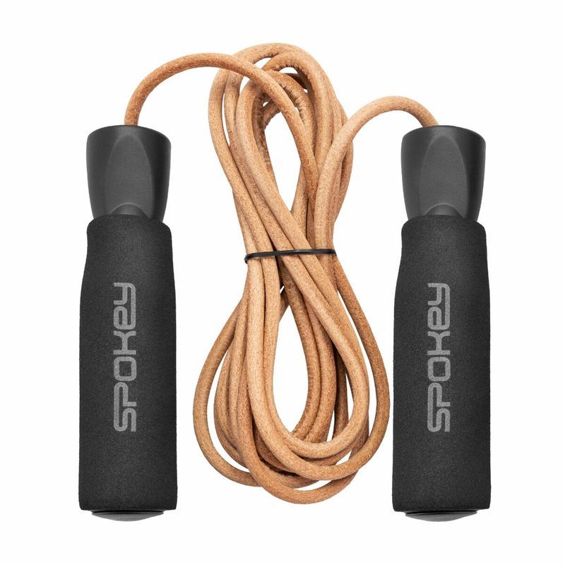Spokey leather skipping rope, 280cm, Quick Skip, 944033