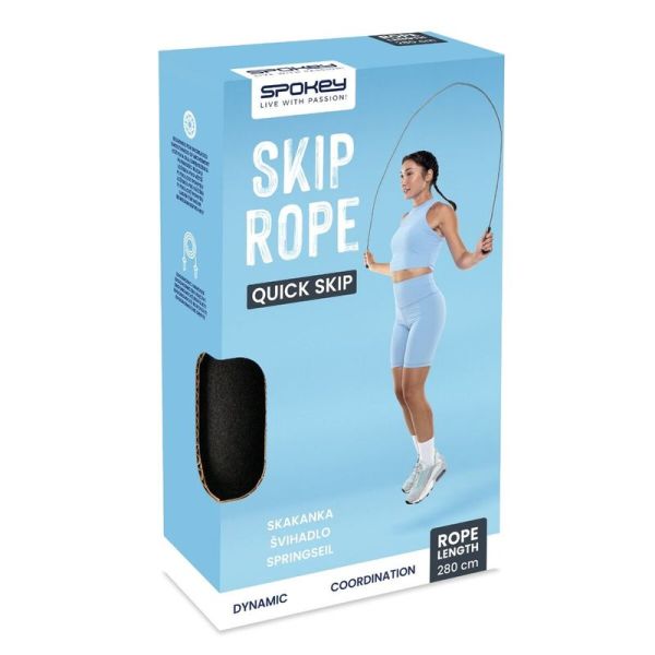 Spokey leather skipping rope, 280cm, Quick Skip, 944033