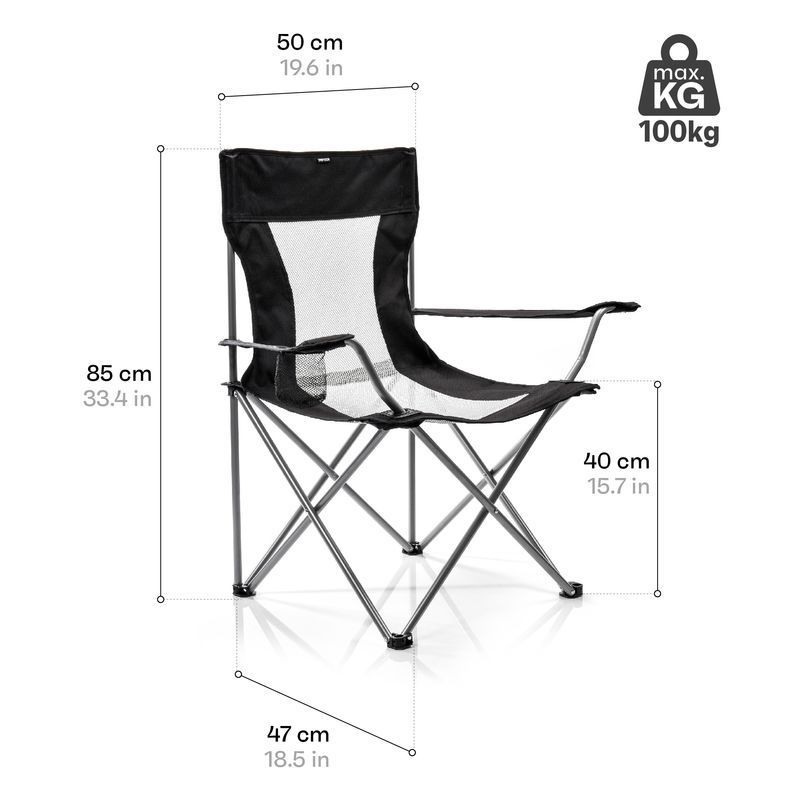 Meteor Tripper folding chair, 16526, black color