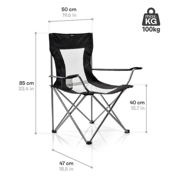 Meteor Tripper folding chair, 16526, black color