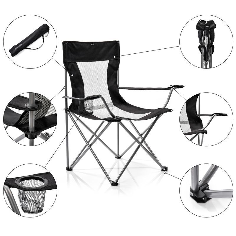Meteor Tripper folding chair, 16526, black color
