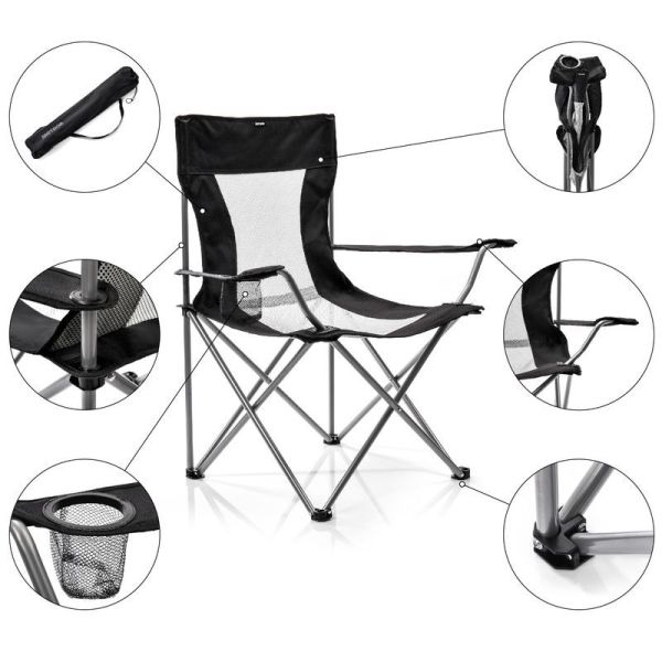 Meteor Tripper folding chair, 16526, black color