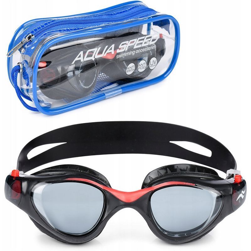 Aqua Speed Maori swimming goggles, black and red color
