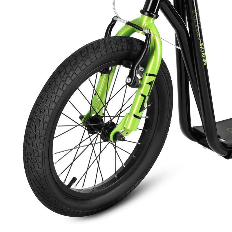 Scooter with pumped wheels, WH10201, NILS EXTREME, black-green color