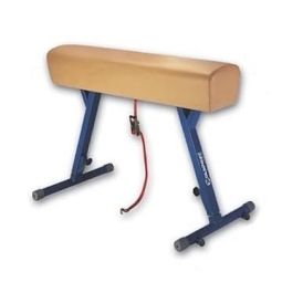 Gymnastic horse without headbands, natural leather