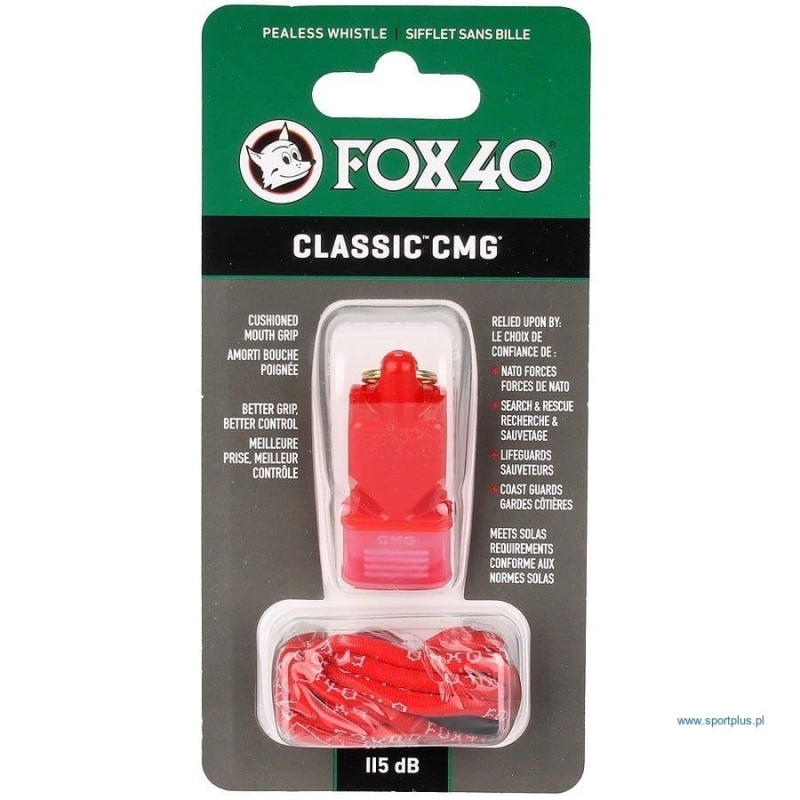 Fox 40 Classic CMG whistle with cord , color red