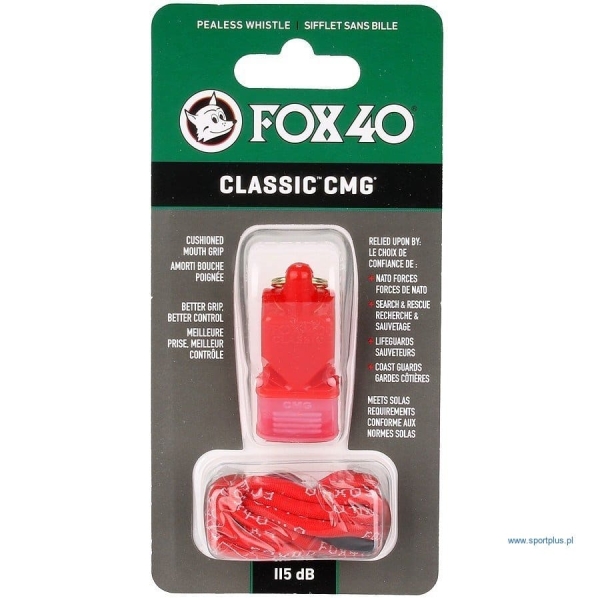 Fox 40 Classic CMG whistle with cord , color red