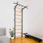 Wooden and metal gymnastic ladders